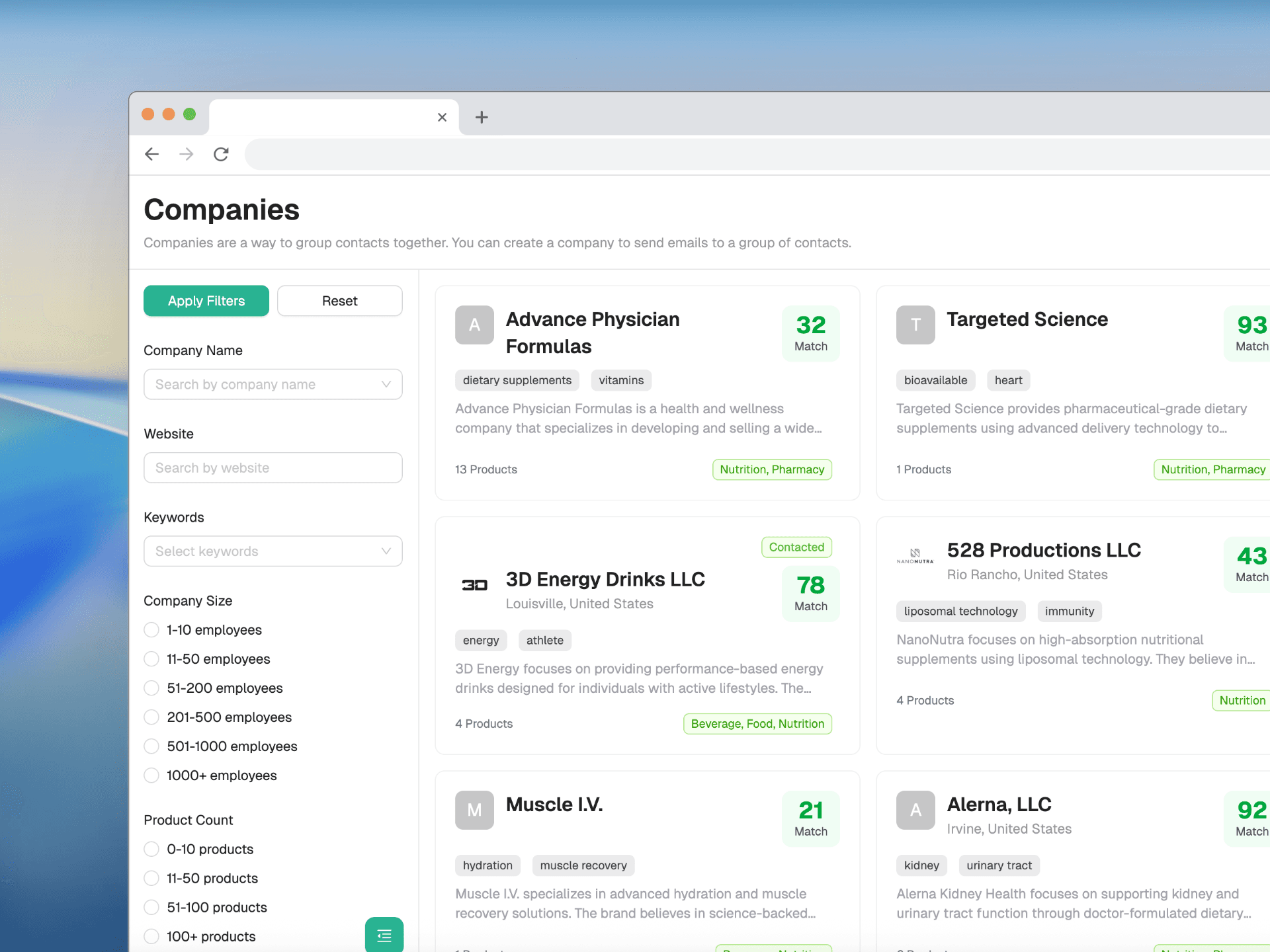 Find the right brands, powered by real data